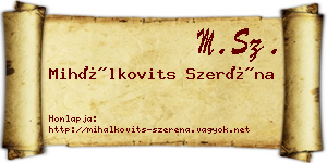 Mihálkovits Szeréna névjegykártya